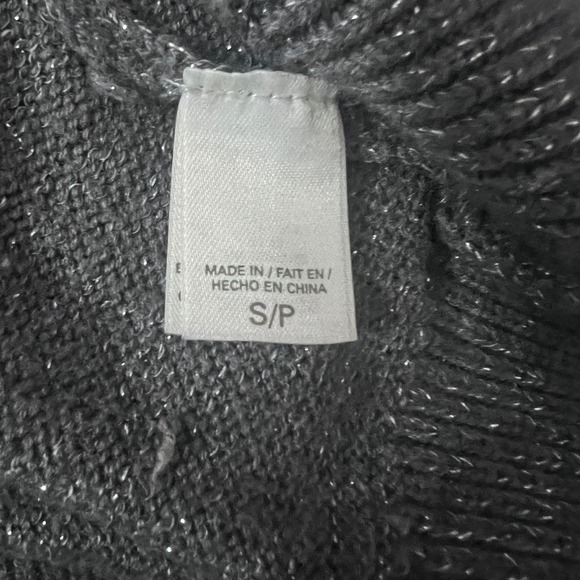 Y2K VICTORIAS SECRET Silver Sparkle Knit Cardigan Sweater Long Sleeve Pockets S - Picture 9 of 11